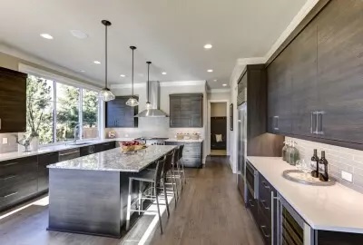 The Modern Kitchen with a huge window at Durango, CO.