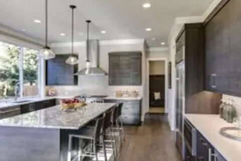 Modern Kitchen with a huge window