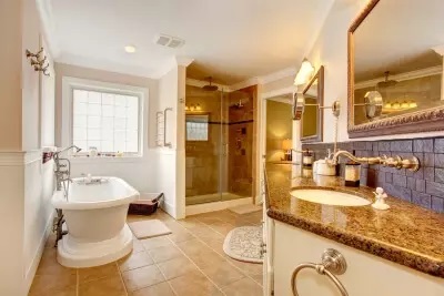 The Luxurious Bathroom with Vanity at Littleton, CO