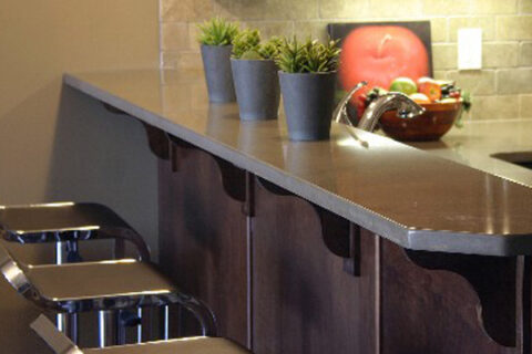 bar countertop overhang