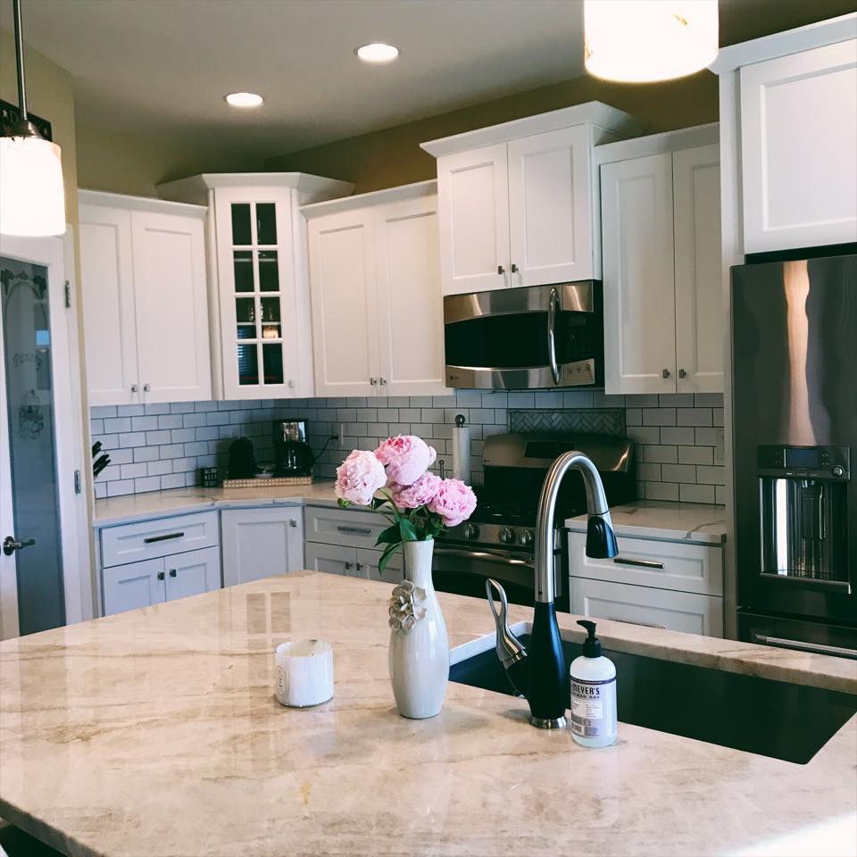 Modern kitchen with Marble Countertops renovated by Rock Solid Custom Granite in Durango, CO