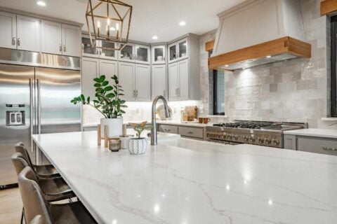 Spacious kitchen featuring quartz island countertops in Durango, CO