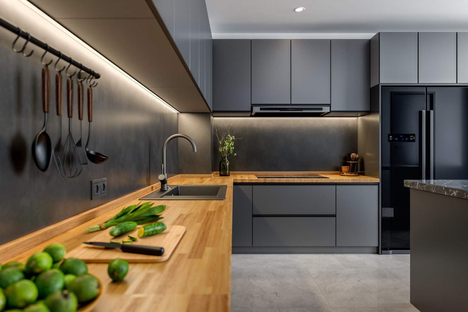 Contemporary kitchen showcasing countertops and backsplash in Durango, CO